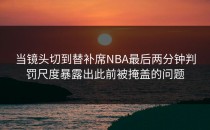 当镜头切到替补席NBA最后两分钟判罚尺度暴露出此前被掩盖的问题