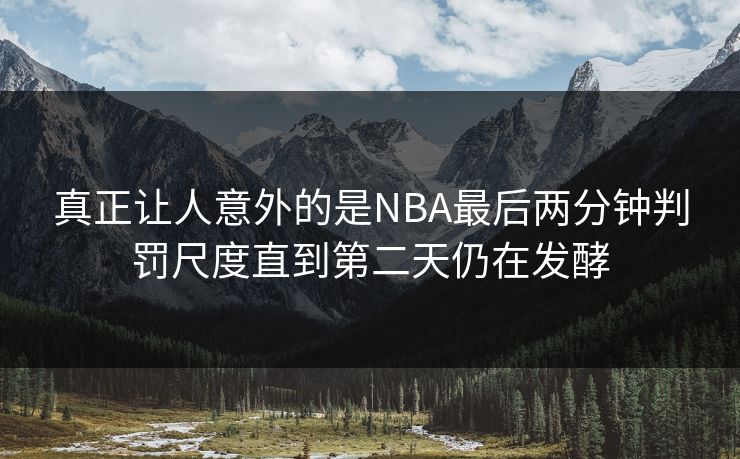 真正让人意外的是NBA最后两分钟判罚尺度直到第二天仍在发酵  第1张